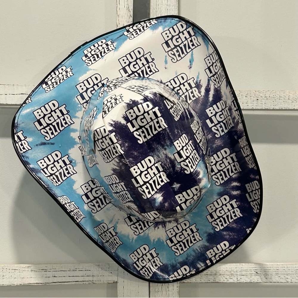 New Budweiser Cowboy Hat Bud Light Seltzer Recycled Beer Box One Size Fits Most - Picture 3 of 7
